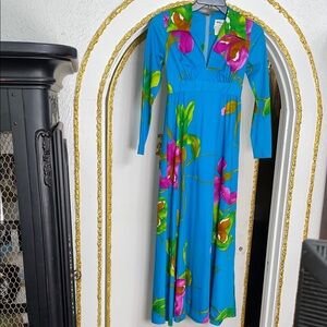 Vintage Tori Richard Honolulu | 60s/70s Orchid Hawaiian Floral | Size 8